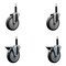Service Caster 5'' Thermoplastic Rubber Wheel Swivel 3/4'' Expanding Stem Caster Set 2 Brakes, 4PK SCC-EX20S514-TPRB-2-PLB-2-34 - alternate 1